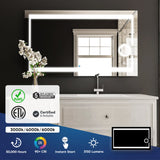 LED Lighted Bathroom Vanity Mirror with Magnifying Mirror, Anti-Fog, Touch Button, CRI 90+,Adjustable Color Temperature & Remembrance Makeup Mirror, Auspice Style