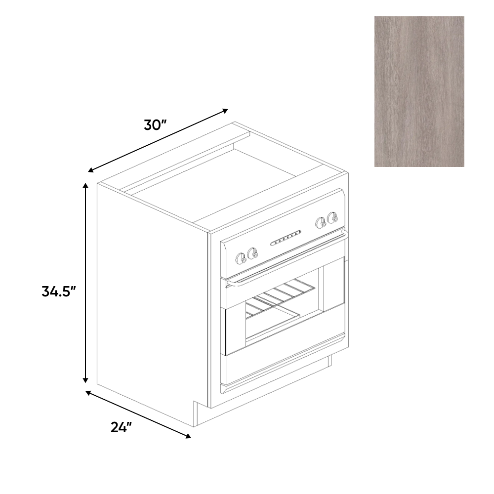 Muratti Textured - Base Oven Cabinet - 30"W x 34.5"H x 24"D - Pre Assembled - Frameless Cabinet