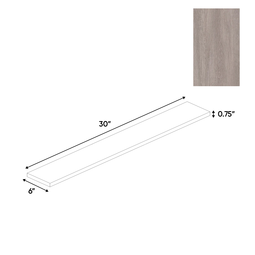 RTA - Muratti Textured - Filler Panel - 6"W x 30"H x 0.75"D - Frameless Cabinet