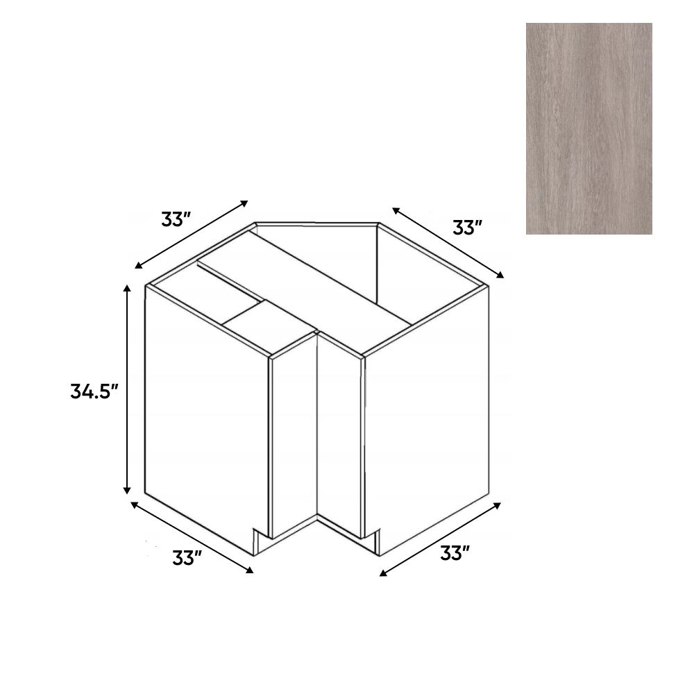 Muratti Textured - Lazy Susan Base Cabinet - 33"W x 34.5"H x 33"D - Pre Assembled - Frameless Cabinet