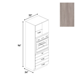 RTA - Muratti Textured - Tall Oven Cabinet - 33"W x 96"H x 24"D - Frameless Cabinet