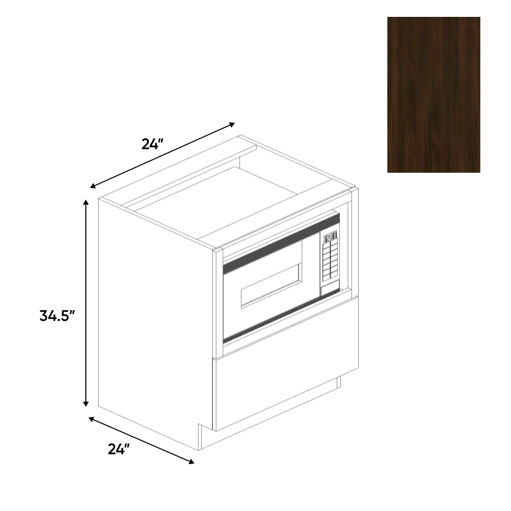 RTA - Olmo Textured - Base Microwave Cabinet - 24"W x 34.5"H x 24"D - Frameless Cabinet