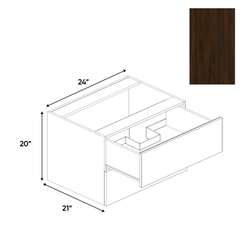 RTA - Olmo Textured - Vanity Hanging Drawer Sink Base Cabinet - 24