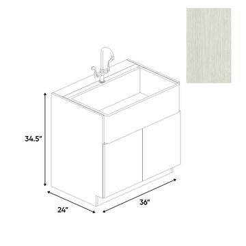 RTA - White Frozen Wood Textured - Farm Sink Base Cabinet - 36