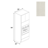 RTA - White Frozen Wood Textured - Tall Oven Cabinet - 33"W x 84"H x 24"D - Frameless Cabinet