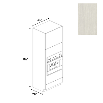 RTA - White Frozen Wood Textured - Tall Oven Cabinet - 33