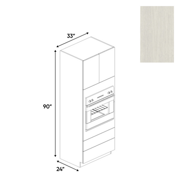 RTA - White Frozen Wood Textured - Tall Oven Cabinet - 33