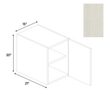 RTA - White Frozen Wood Textured - Vanity Hanging Base Cabinet - 15"W x 20"H x 21"D - Frameless Cabinet