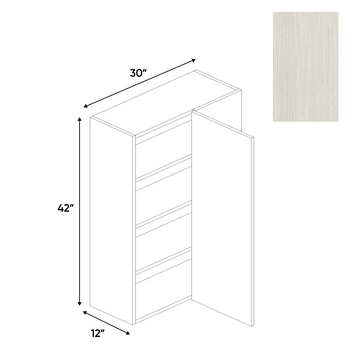 White Frozen Wood Textured - Wall Blind Corner Cabinet - 30