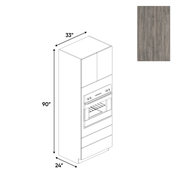 Lakeland Oak 02 Textured - Tall Oven Cabinet - 33