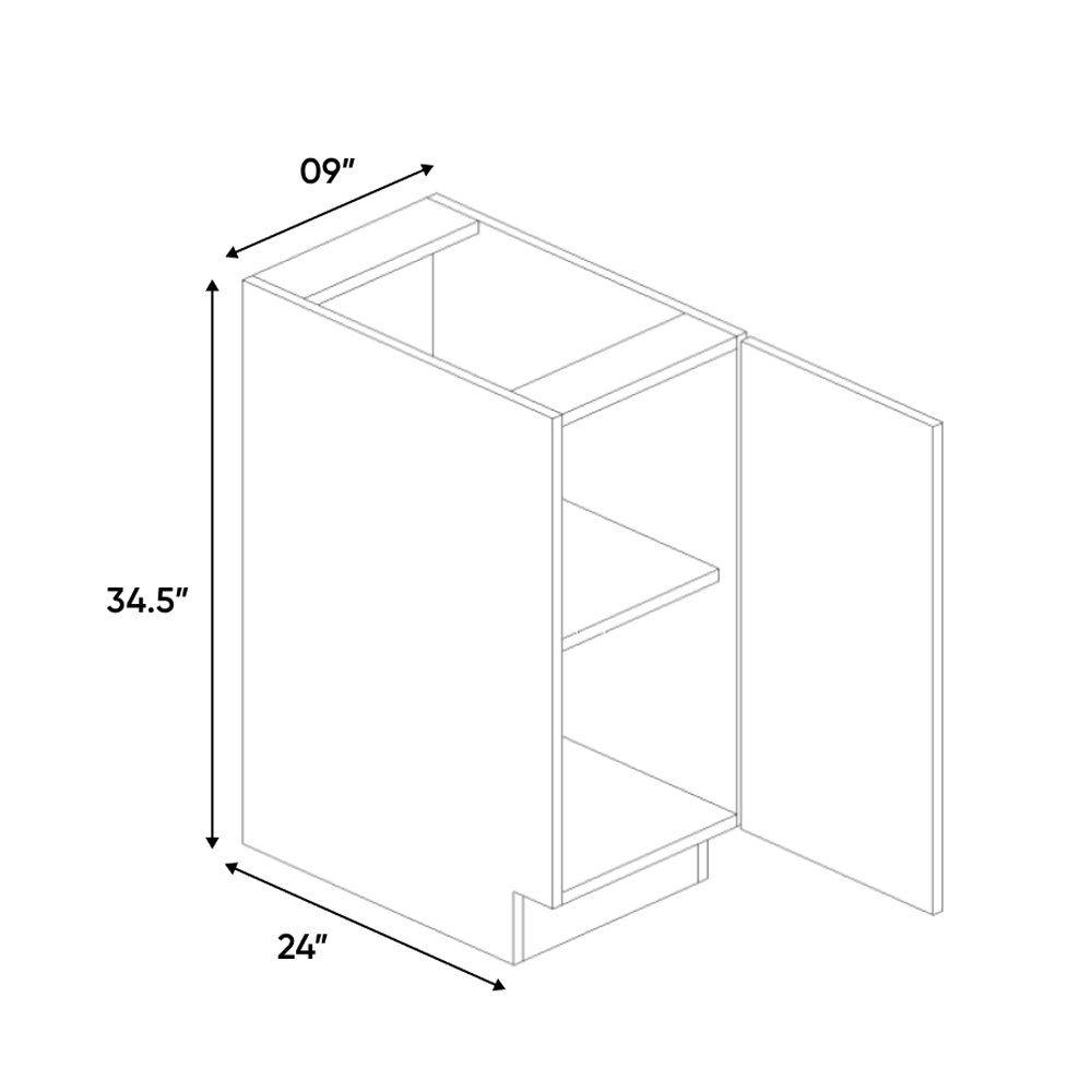 RTA - Gris Plomo Matte - Base Full Height Cabinet - 9