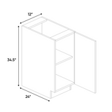 RTA - Guayana Gloss - Base Full Height Cabinet - 12"W x 34.5"H x 24"D - Frameless Cabinet