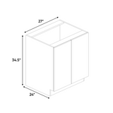 RTA - Cashmere Gloss - Base Full Height Cabinet - 27"W x 34.5"H x 24"D - Frameless Cabinet