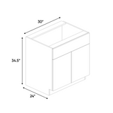 RTA - Gris Plomo Matte - Sink Base Cabinet - 30"W x 34.5"H x 24"D - Frameless Cabinet