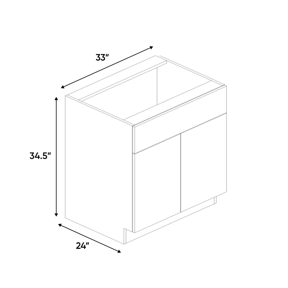 RTA - Cashmere Gloss - Sink Base Cabinet - 33