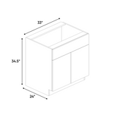 RTA - Gris Nube Matte - Sink Base Cabinet - 33"W x 34.5"H x 24"D - Frameless Cabinet