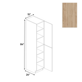 RTA - Anniversary Oak Textured - Tall Pantry Cabinet - 15"W x 84"H x 24"D - Frameless Cabinet