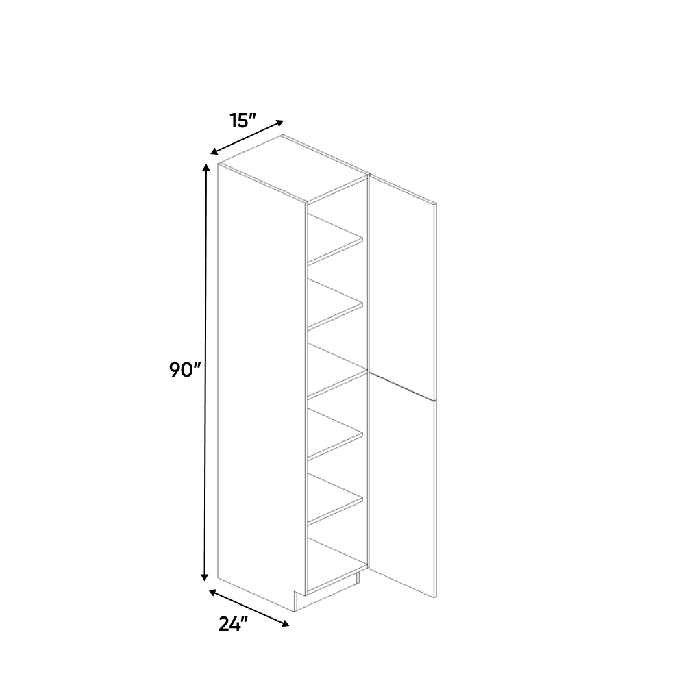 RTA - Blanco Gloss - Tall Pantry Cabinet - 15