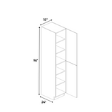 RTA - Olmo Gloss - Tall Pantry Cabinet - 15"W x 96"H x 24"D - Frameless Cabinet