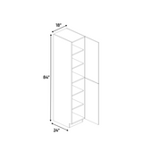 RTA - Gris Plomo Matte - Tall Pantry Cabinet - 18"W x 84"H x 24"D - Frameless Cabinet