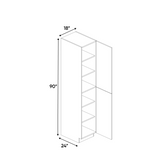 RTA - Negro Gloss - Tall Pantry Cabinet - 18"W x 90"H x 24"D - Frameless Cabinet