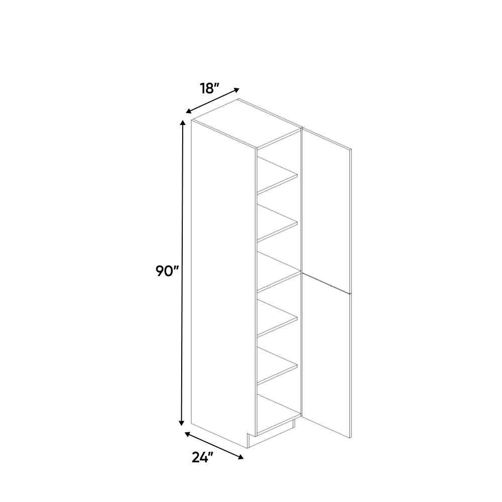 RTA - Gris Plomo Matte - Tall Pantry Cabinet - 18