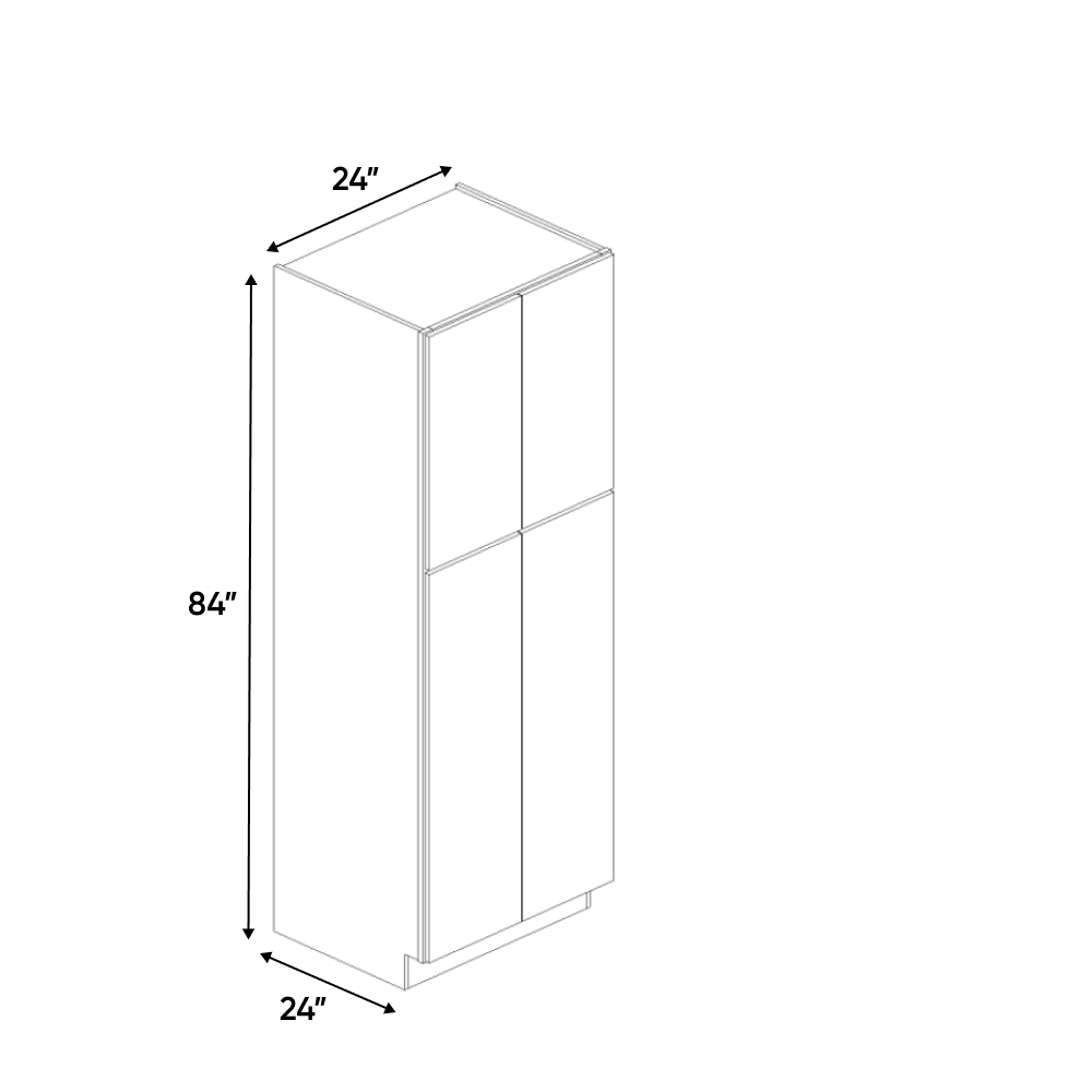 RTA - Carbon Frozen Wood Textured - Tall Pantry Cabinet - 24