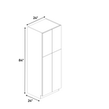 RTA - Gris Nube Matte - Tall Pantry Cabinet - 24"W x 84"H x 24"D - Frameless Cabinet