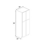 RTA - Olmo Textured - Tall Pantry Cabinet - 30"W x 90"H x 24"D - Frameless Cabinet