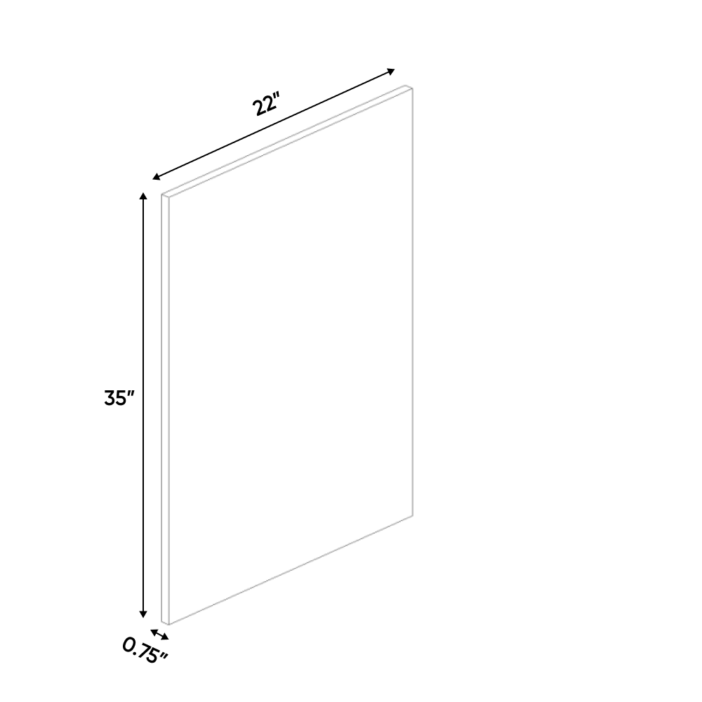 RTA - Blanco Matte - Finished End Vanity Panel - 22
