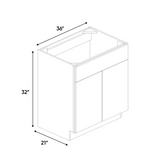 RTA - White Frozen Wood Textured - Vanity Sink Base Cabinet - 36"W x 30"H x 21"D - Frameless Cabinet