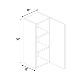 RTA - Indigo Blue Matte - Wall Cabinet - 12"W x 36"H x 12"D - Frameless Cabinet