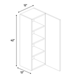 RTA - Olmo Gloss - Wall Cabinet - 12"W x 42"H x 12"D - Frameless Cabinet