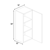 RTA - Negro Matte - Wall Cabinet - 15"W x 36"H x 12"D - Frameless Cabinet