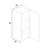 RTA - Picasso Textured - Wall Cabinet - 18"W x 36"H x 12"D - Frameless Cabinet