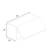 RTA - White Frozen Wood Textured - Wall Upper Cabinet - 24"W x 15"H x 12"D - Frameless Cabinet