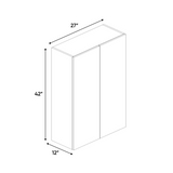 RTA - Gris Nube Matte - Wall Cabinet - 27"W x 42"H x 12"D - Frameless Cabinet