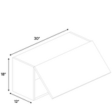 RTA - Muratti Textured - Wall Upper Cabinet - 30"W x 18"H x 12"D - Frameless Cabinet