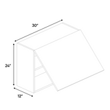 RTA - Gris Nube Matte - Wall Upper Cabinet - 30"W x 24"H x 12"D - Frameless Cabinet