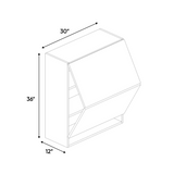 RTA - Negro Matte - Wall Upper Cabinet - 30"W x 36"H x 12"D - Frameless Cabinet