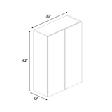 RTA - Gris Nube Matte - Wall Cabinet - 30"W x 42"H x 12"D - Frameless Cabinet