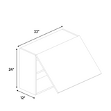 RTA - Cashmere Gloss - Wall Upper Cabinet - 33"W x 24"H x 12"D - Frameless Cabinet