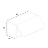 RTA - Blanco Gloss - Wall Upper Cabinet - 36"W x 12"H x 12"D - Frameless Cabinet