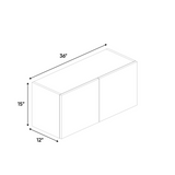 RTA - Gris Nube Matte - Wall Cabinet - 36"W x 15"H x 12"D - Frameless Cabinet
