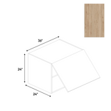 RTA - Anniversary Oak Textured - Wall Upper Cabinet - 36"W x 24"H x 24"D - Frameless Cabinet