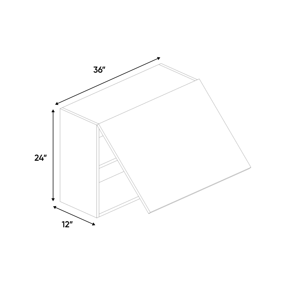 RTA - Indigo Blue Matte - Wall Upper Cabinet - 36