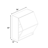 RTA - Blanco Gloss - Wall Upper Cabinet - 36"W x 30"H x 12"D - Frameless Cabinet