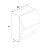 RTA - Blanco Gloss - Wall Upper Cabinet - 36"W x 36"H x 12"D - Frameless Cabinet