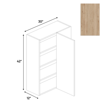 Anniversary Oak Textured - Wall Blind Corner Cabinet - 30