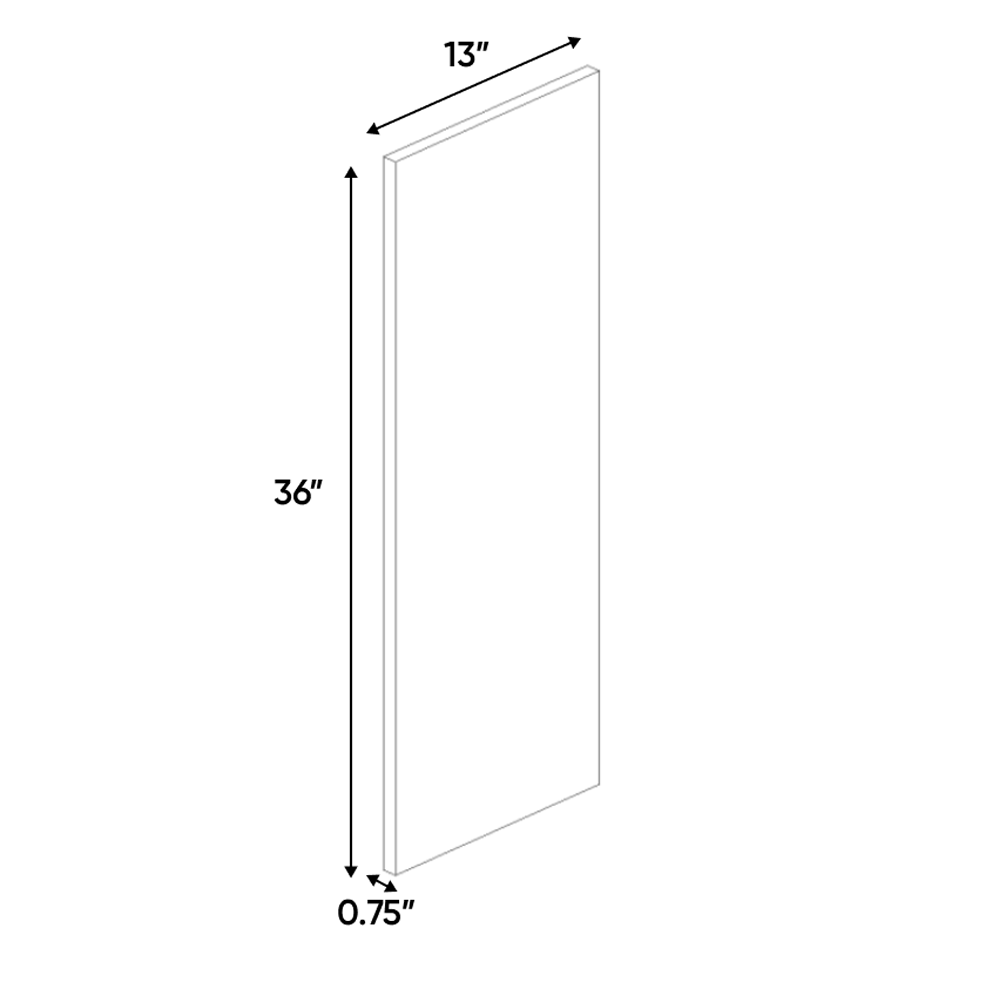 RTA - Indigo Blue Matte - Finished End Wall Panel - 13"W x 36"H x 0.75"D - Frameless Cabinet